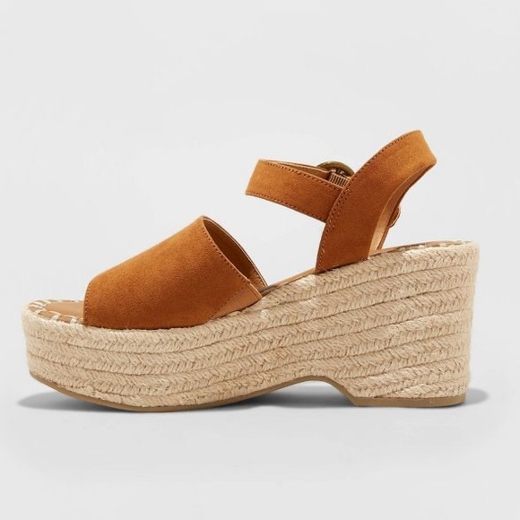 morgan camel suede espadrille wedges